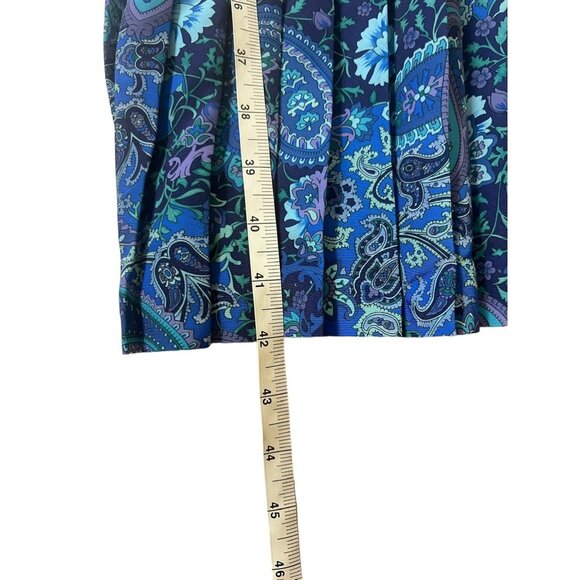 Vicki Wayne Women's Blue Pleated Long Dress - Picture 5 of 5